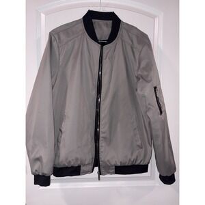 Men's Small Full Zipper Jacket Gray/Black SM‎ Unbranded Fast Shipping!